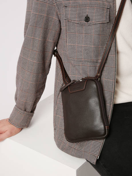 Sac BandouliÃ¨re S FoulonnÃ© Cuir Etrier Marron foulonne EFOU728S vue secondaire 1
