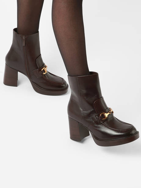 Bottines Ã  Talon En Cuir Tamaris Rouge women 41 vue secondaire 2