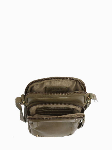 Ã‰tui TÃ©lÃ©phone Et BandouliÃ¨re Cuir Basilic pepper Vert boston BBOS04 vue secondaire 3