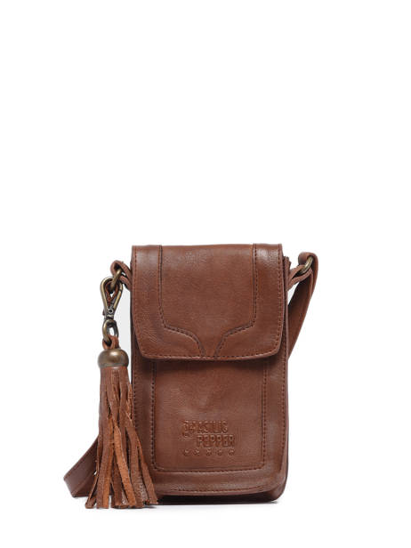 Ã‰tui TÃ©lÃ©phone Cuir Basilic pepper Marron cow BCOW49