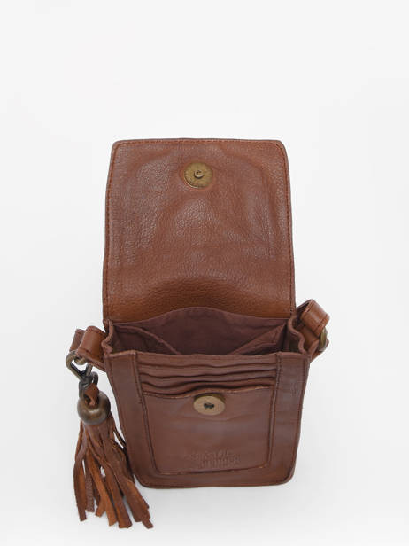 Ã‰tui TÃ©lÃ©phone Cuir Basilic pepper Marron cow BCOW49 vue secondaire 3
