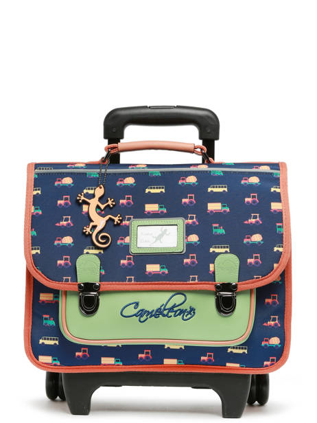 Cartable Ã  Roulettes 2 Compartiments Cameleon Bleu retro PBRECR35