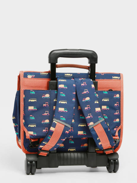 Cartable Ã  Roulettes 2 Compartiments Cameleon Bleu retro PBRECR35 vue secondaire 5