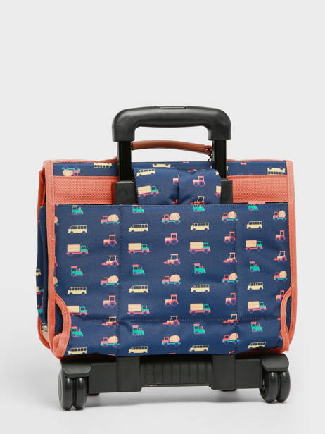 Cartable Ã  Roulettes 2 Compartiments Cameleon Bleu retro PBRECR35 vue secondaire 6