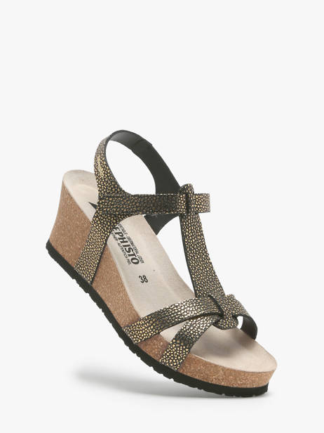 Sandales Talon CompensÃ© En Cuir Mephisto Or women P5141928 vue secondaire 1