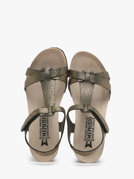 Sandales Talon CompensÃ© En Cuir Mephisto Or women P5141928 vue secondaire 3