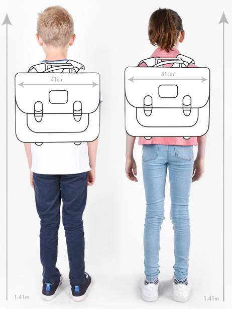 Cartable Ã  Roulettes Enfant 3 Compartiments Cameleon Bleu actual CR41 vue secondaire 1