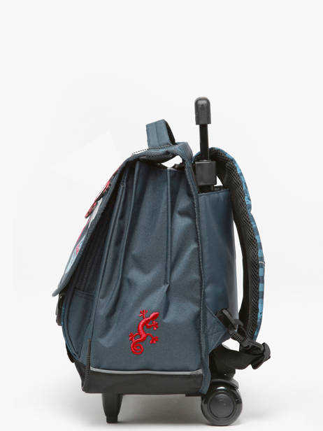 Cartable Ã  Roulettes Enfant 3 Compartiments Cameleon Bleu actual CR41 vue secondaire 2