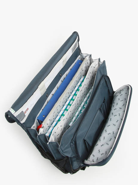 Cartable Ã  Roulettes Enfant 3 Compartiments Cameleon Bleu actual CR41 vue secondaire 3