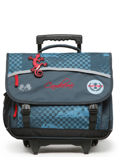 Cartable Ã  Roulettes Enfant 3 Compartiments Cameleon Bleu actual CR41 vue secondaire 7