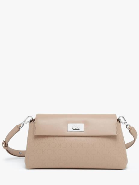 Sac PortÃ© Ã©paule Ck Push Polyester RecyclÃ© Calvin klein jeans Marron ck push K612143