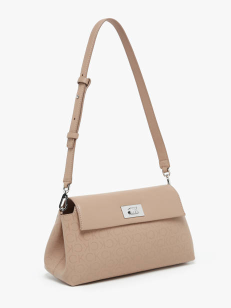 Sac PortÃ© Ã©paule Ck Push Polyester RecyclÃ© Calvin klein jeans Marron ck push K612143 vue secondaire 2