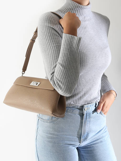 Sac PortÃ© Ã©paule Ck Push Polyester RecyclÃ© Calvin klein jeans Marron ck push K612143 vue secondaire 1