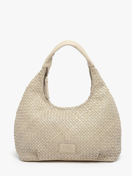 Sac PortÃ© Ã©paule Parma Cuir Basilic pepper Beige parma BPAR02