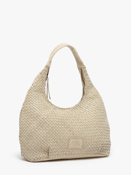Sac PortÃ© Ã©paule Parma Cuir Basilic pepper Beige parma BPAR02 vue secondaire 2