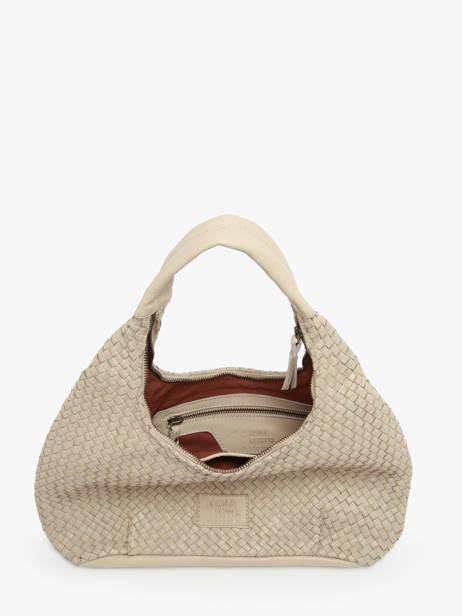 Sac PortÃ© Ã©paule Parma Cuir Basilic pepper Beige parma BPAR02 vue secondaire 3