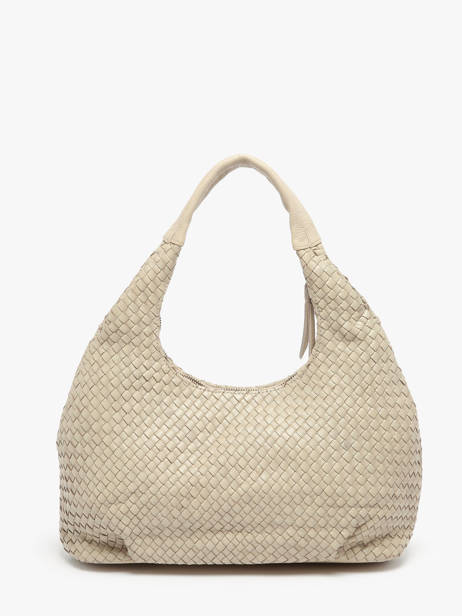 Sac PortÃ© Ã©paule Parma Cuir Basilic pepper Beige parma BPAR02 vue secondaire 4