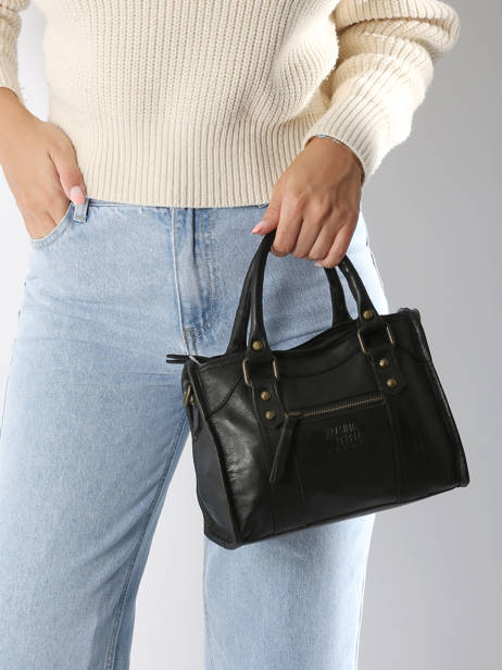Sac BandouliÃ¨re Cow Cuir Basilic pepper Noir cow BCOW72 vue secondaire 1