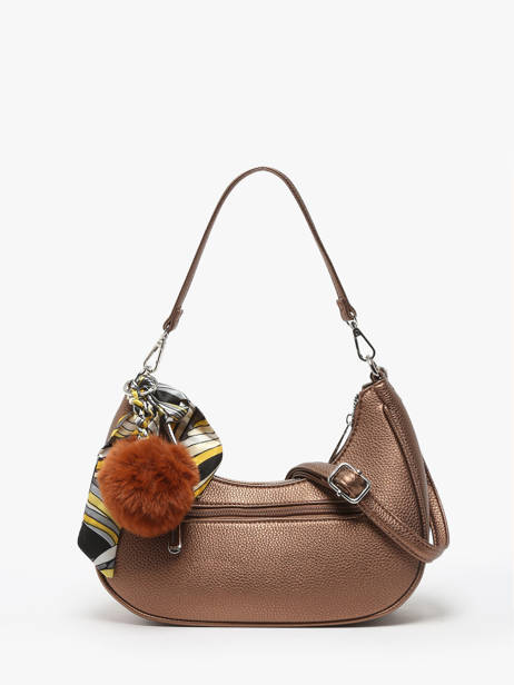 Sac PortÃ© Ã©paule Grained Miniprix Marron grained F6994 vue secondaire 3