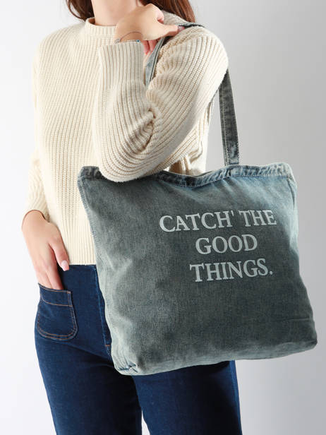 Sac PortÃ© Ã©paule Denim Coton Miniprix Bleu denim 33001 vue secondaire 1