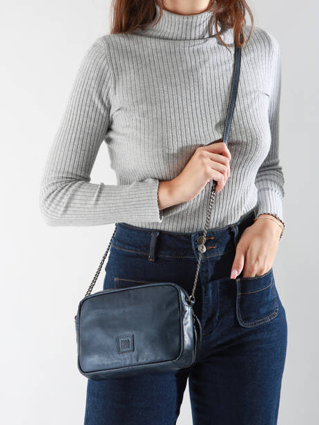 Sac BandouliÃ¨re Heritage Cuir Biba Bleu heritage TAC2L vue secondaire 1