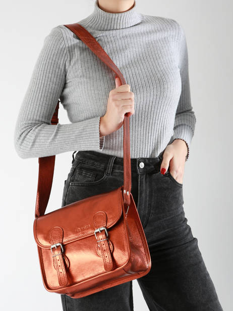 Sac BandouliÃ¨re La Sacoche S Ginger Cuir Paul marius Orange ginger SACOSGIN vue secondaire 1