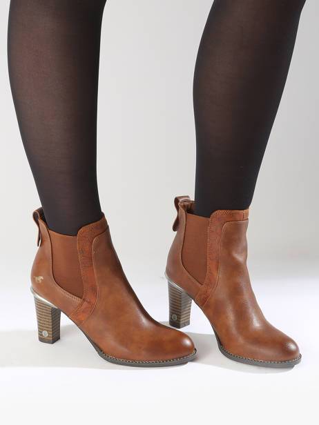 Bottines Ã  Talon Mustang Marron women 1470503 vue secondaire 1