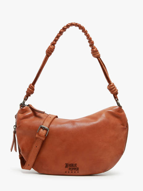 Sac BandouliÃ¨re Tokyo Cuir Basilic pepper Marron tokyo BTOK02