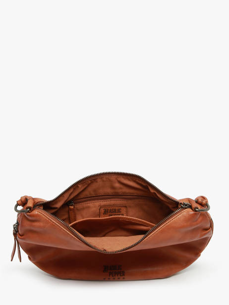 Sac BandouliÃ¨re Tokyo Cuir Basilic pepper Marron tokyo BTOK02 vue secondaire 3