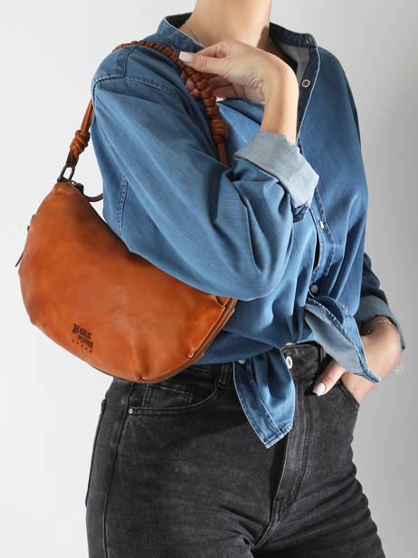 Sac BandouliÃ¨re Tokyo Cuir Basilic pepper Marron tokyo BTOK02 vue secondaire 1
