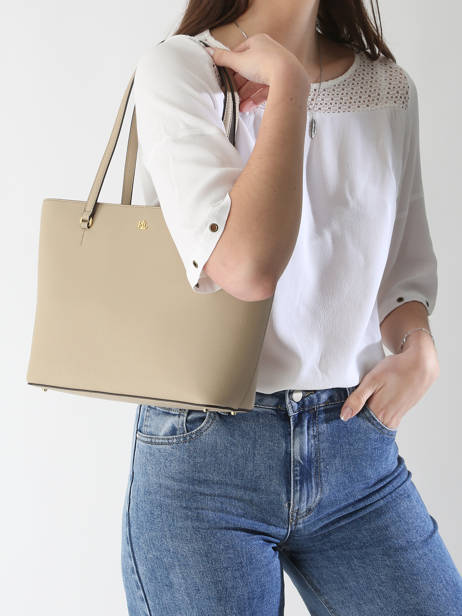 Sac PortÃ© Ã©paule Medium Karly Cuir Lauren ralph lauren Beige karly 31924351 vue secondaire 1