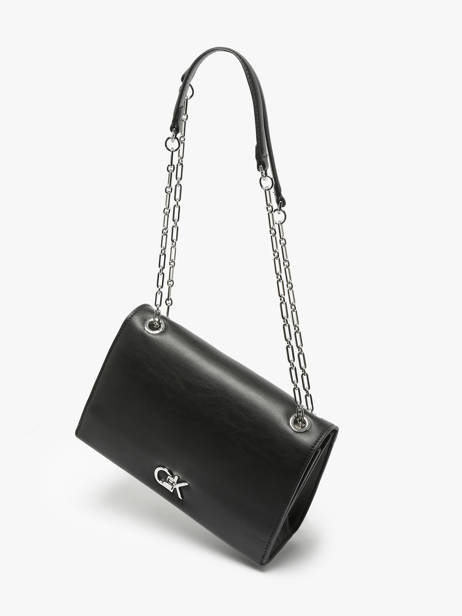 Sac BandouliÃ¨re Ck Chain Polyester RecyclÃ© Calvin klein jeans Noir ck chain K612810 vue secondaire 2
