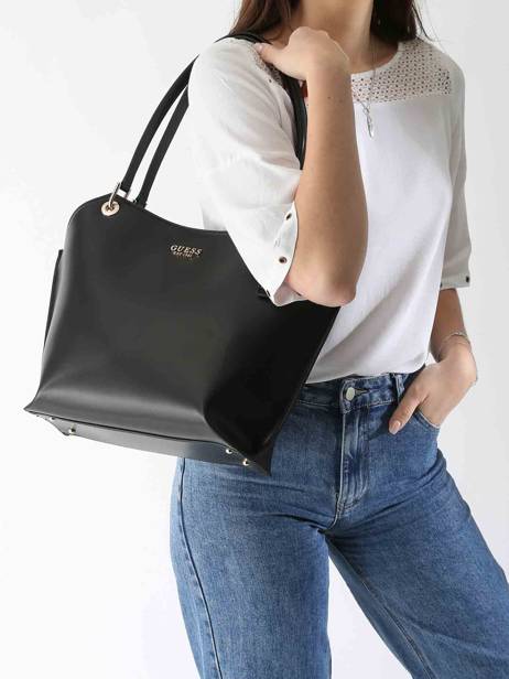 Sac PortÃ© Ã©paule Eco Evaine Polyurethane Guess Noir eco evaine VG953523 vue secondaire 1