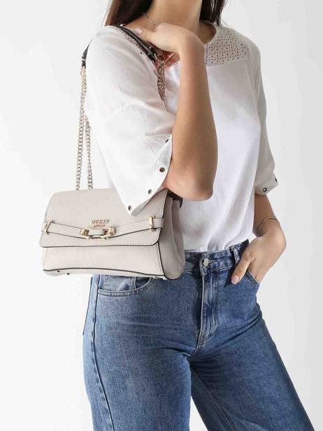 Sac BandouliÃ¨re Sylvie Guess Beige sylvie BG952721 vue secondaire 1
