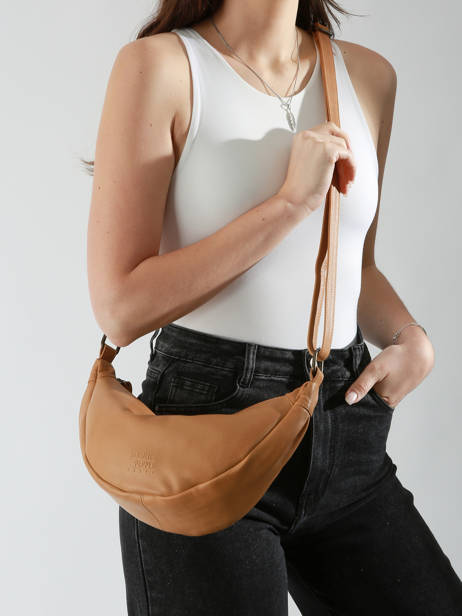 Sac BandouliÃ¨re Cow Cuir Basilic pepper Marron cow BCOW73 vue secondaire 1