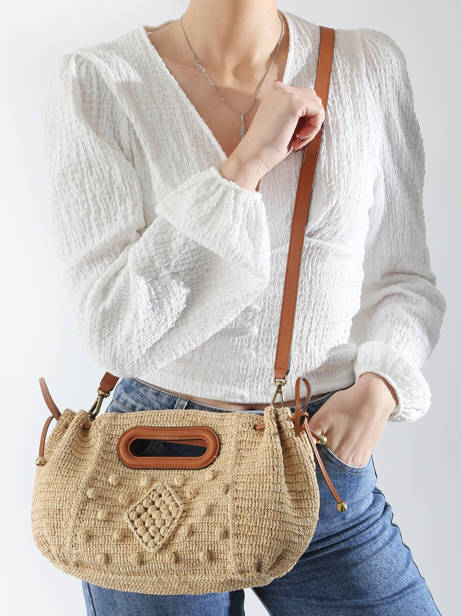 Sac BandouliÃ¨re Raphia Raphia Gerard darel Beige raphia DBS08454 vue secondaire 1