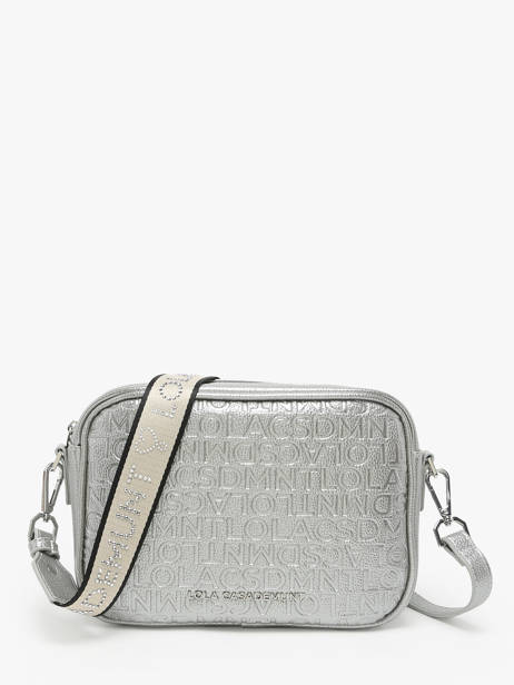 Sac BandouliÃ¨re Logo Lola casademunt Argent logo 66