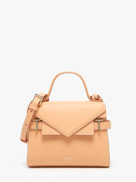 Sac BandouliÃ¨re S Double Rabat Emilie Cuir GrainÃ© Le tanneur Orange emily TEMI1006