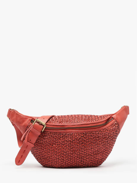 Sac Banane Biba Rouge leather BRI5L