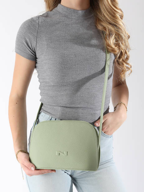 Sac BandouliÃ¨re Lilou Cuir Nathan baume Vert egee 2 vue secondaire 1