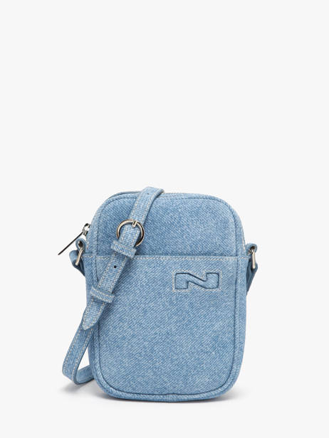 Sac Bandoulière Denim Cuir Nathan baume Bleu denim D