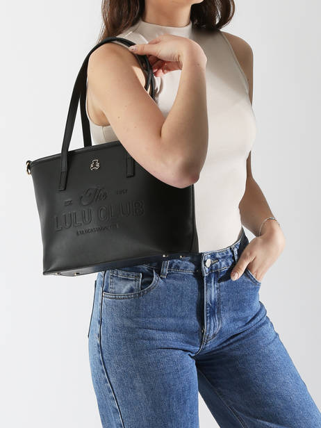 Sac Porté épaule Logo Lulu castagnette Noir logo YZEURE vue secondaire 1