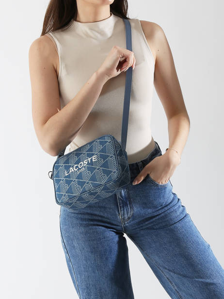 Sac BandouliÃ¨re Heritage Jacquard Coton Lacoste Bleu heritage jacquard NF5007HK vue secondaire 1