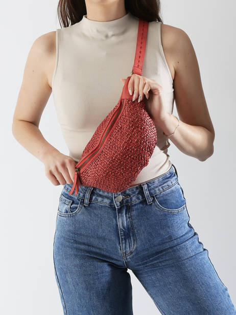 Sac Banane Biba Rouge leather BRI5L vue secondaire 1
