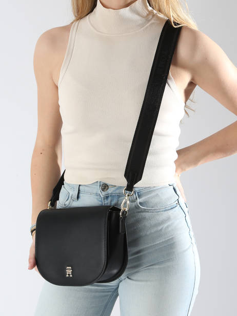 Sac BandouliÃ¨re Th Logotape Tommy hilfiger Noir th logotape AW17184 vue secondaire 1