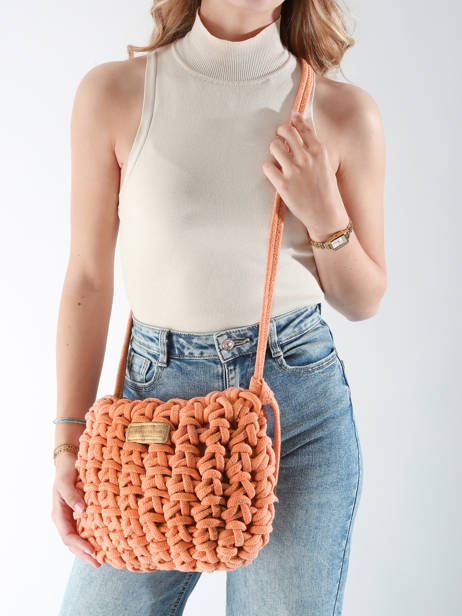 Sac BandouliÃ¨re Crochet Le voyage en panier Orange crochet PM854 vue secondaire 1