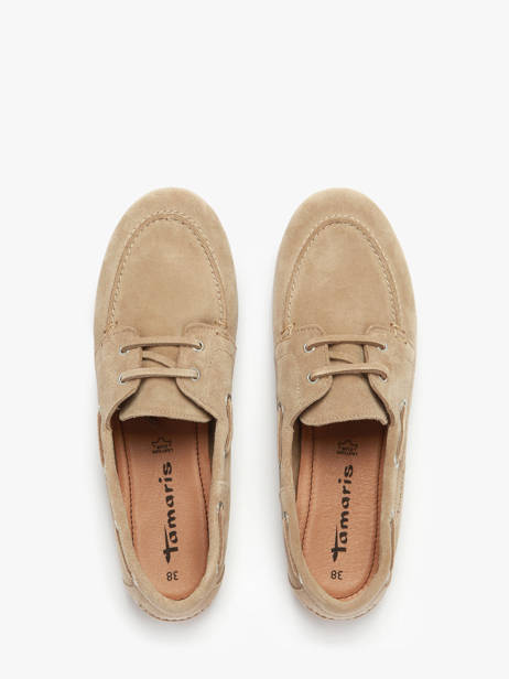Chaussures Bateau En Cuir Tamaris Beige accessoires 44 vue secondaire 4