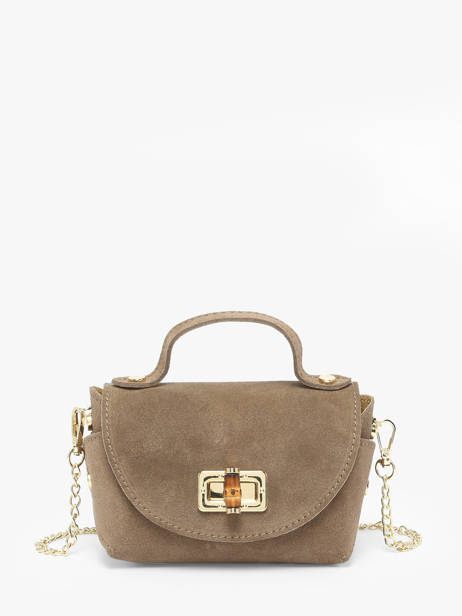 Sac Bandoulière Velvet Cuir Milano Beige velvet VE24117