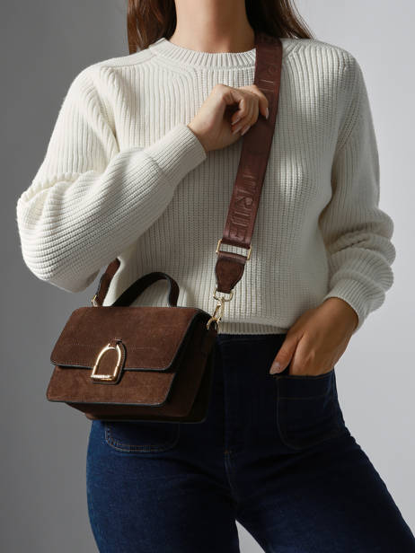 Sac Bandoulière S Altesse Suede Etrier Marron altesse suede EASU048S vue secondaire 1