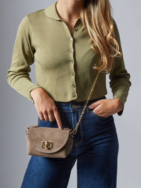 Sac Bandoulière Velvet Cuir Milano Beige velvet VE24117 vue secondaire 1